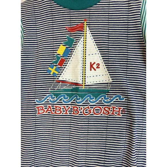 Vintage Baby B’Gosh Nautical Sailboat One-Piece Romper 12 Months 80s 90s Perfect - Picture 2 of 6